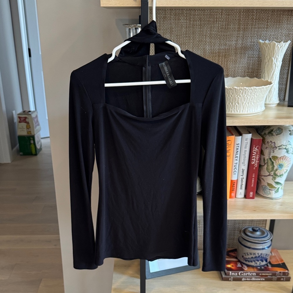 Norma Kamali Black Long Sleeve Top